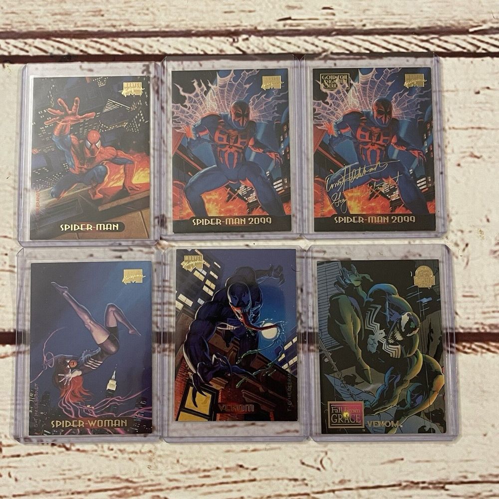 Marvel Masterpieces and Marvel 1994 Spider Man Spider‎ Women Venom Lot 6 Cards